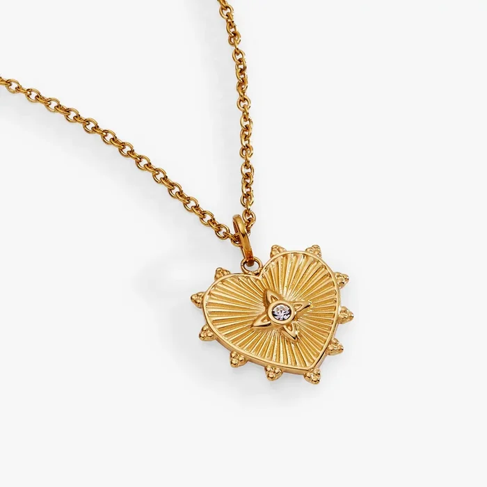 Heart Starburst Pendant Necklace