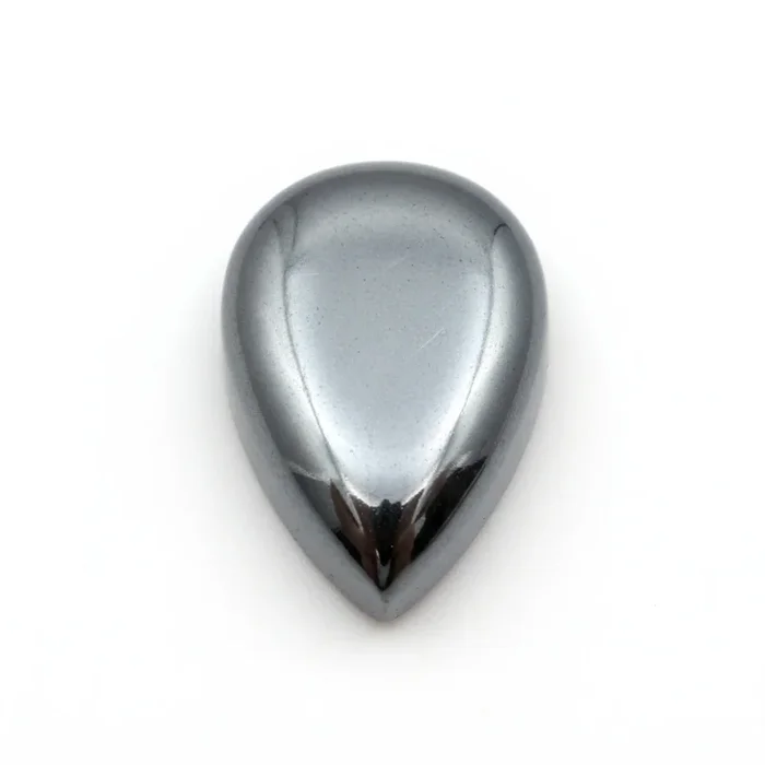 Hematite (Gunmetal) 10PC Tiny 3×5 MM Pear Cabochon Gray Lustrous semi Precious Semi Precious Gemstone