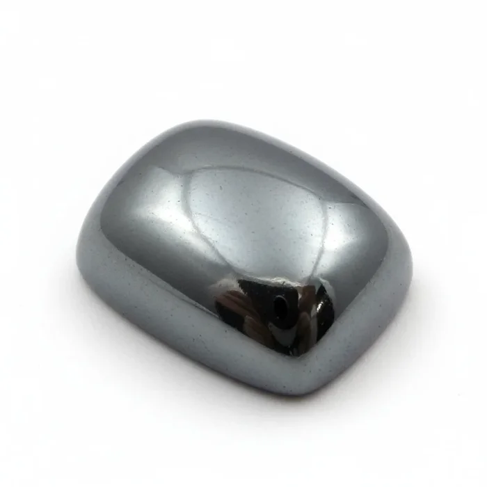 Hematite (Gunmetal) 1PC Large 10×12 MM Emerald Cabochon Gray Lustrous semi Precious Gems