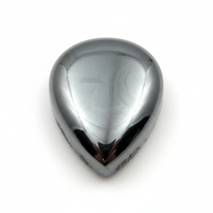 Hematite (Gunmetal) 1PC Large 8×12 MM Pear Cabochon Gray Brilliant semi Precious Loose Gems