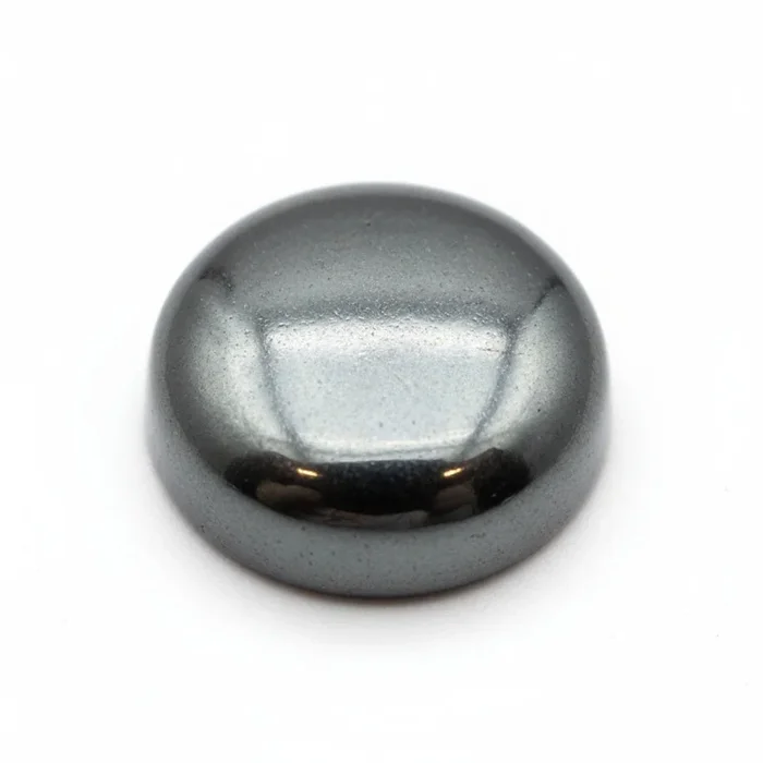 Hematite (Gunmetal) 1PC Small 7×7 MM Round Cabochon Gray Luster semi Precious Loose Gemstones