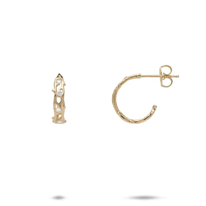 Heritage Earrings in Gold with Diamonds – 13mm