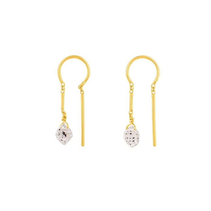 Herkimer Dancer Threaders in Gold – 1 1/8″ L