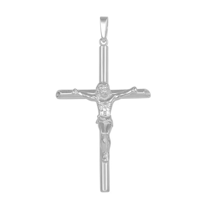 High Polished 925 Sterling Silver Hollow Crucifix Pendant – SOP00035