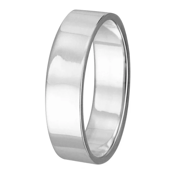 High Polished 925 Sterling Silver Plain Wedding Band Flat Ring – RING02-3MM