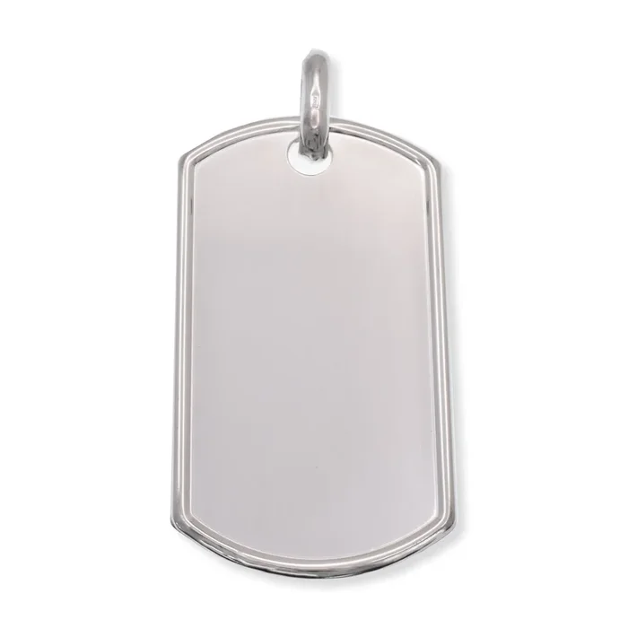 High Polished 925 Sterling Silver Raised Edges 28.3mm x 50.5mm Dogtag – DOGTAG16