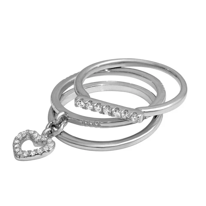 High Polished 925 Sterling SilverStackable Hanging Heart Ring – STR01104RH