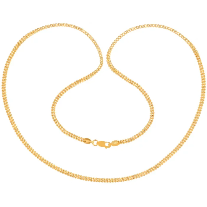 Hollow Fox 20″ Chain in 22K Gold