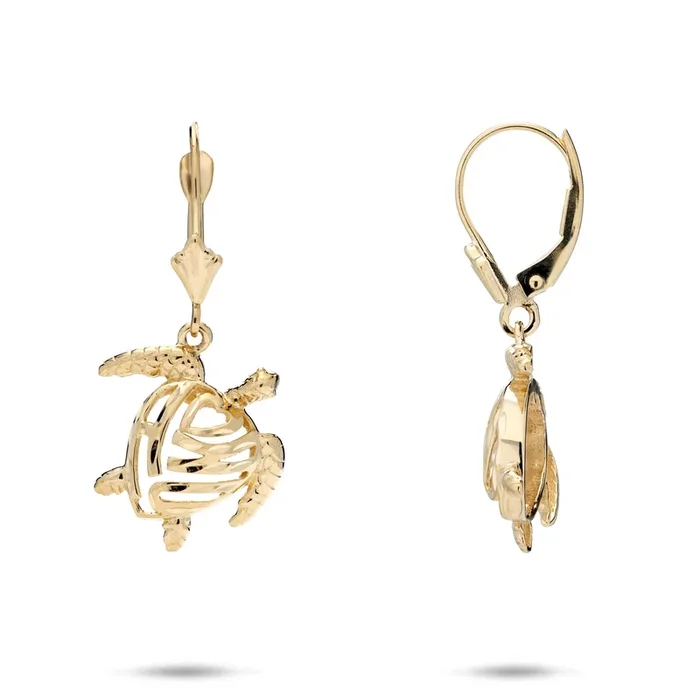 Honu Earrings in Gold – 15mm