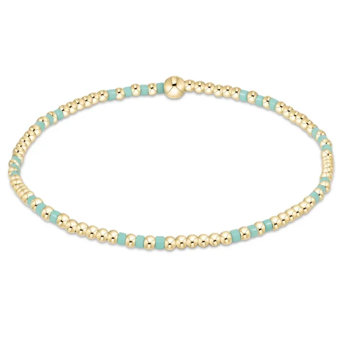 Hope Joy Pattern 2mm Bead Bracelet – Mint