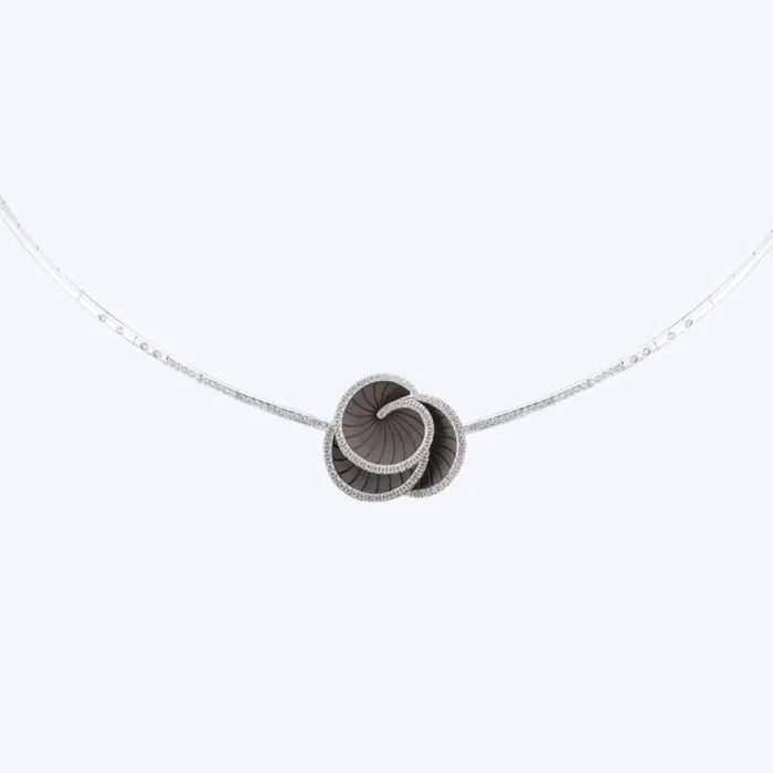 Hypnose Collier Black Lava Gold Diamond Pave Necklace
