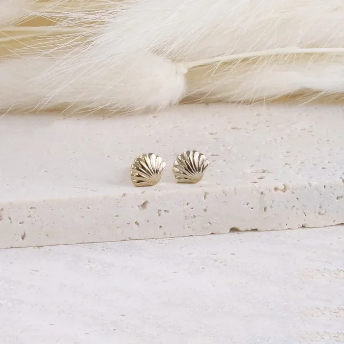 Ibarra shell earrings gold-plated