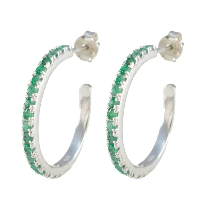 Indian Emerald Japanese Charlotte multiple Stud Green 92.5 Silver Earring