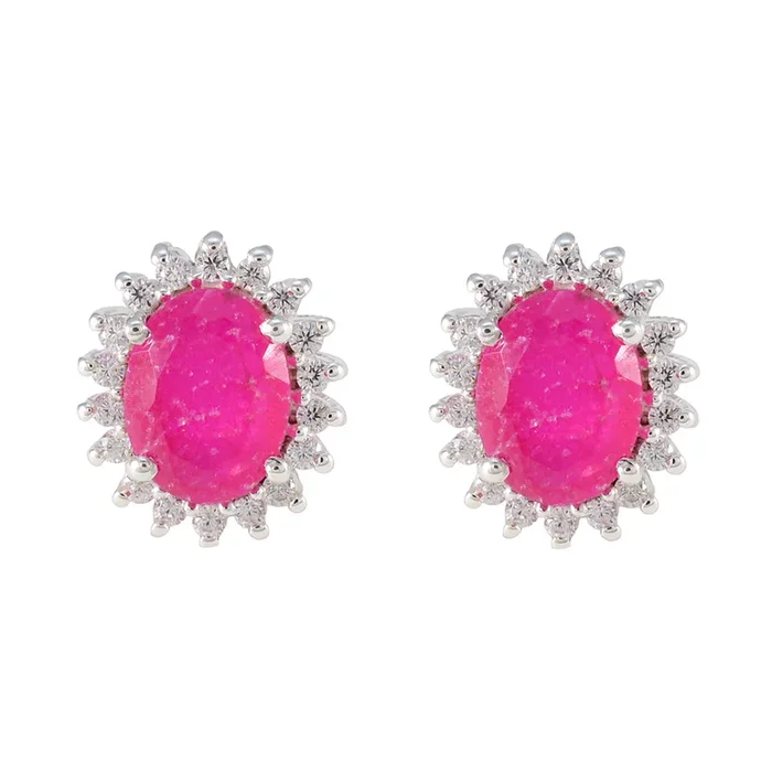 Indian Ruby Australian Natalia multiple Stud Red 925 Silver Earring