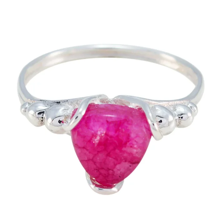 Indian Ruby Solitaire Moroccan 92.5 Silver Red Gemstone Delicate Rope-Wire Ring Jewelry