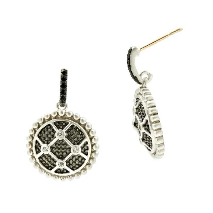 Industrial Finish Short Drop Earrings