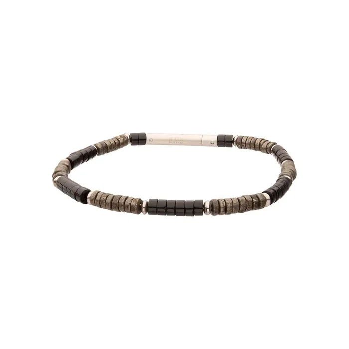 Inox Shadow Wolf Heishi Bead Bracelet