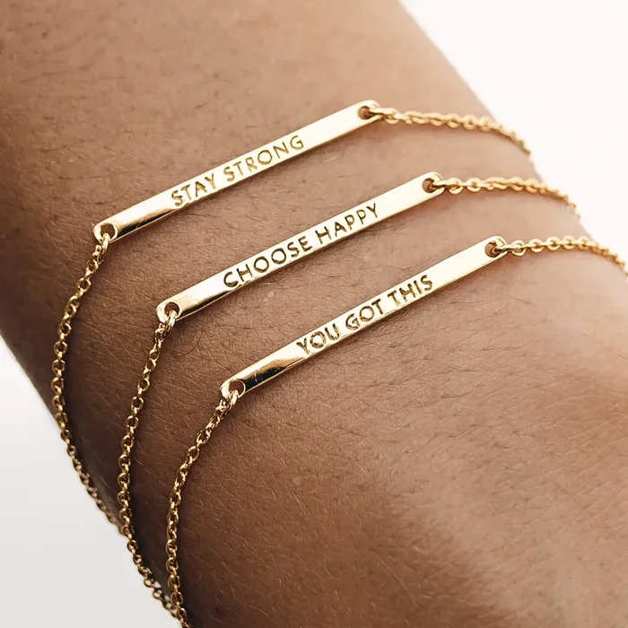 Inspiration Bracelet – Stay Strong (Gold Vermeil)