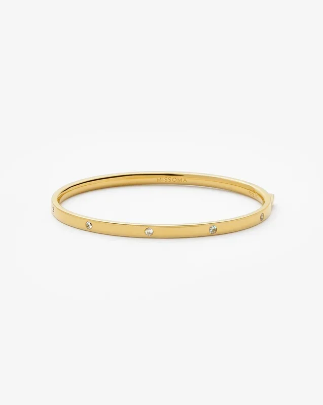Interstellar Hinged Bangle | 18k Gold Vermeil/Cubic Zirconia