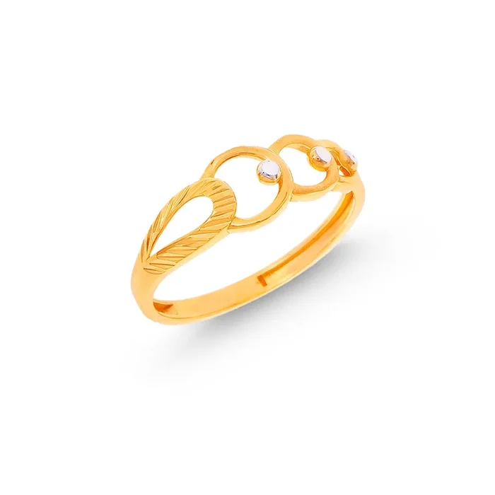 Intriguing Two tone Ring in 22K Gold