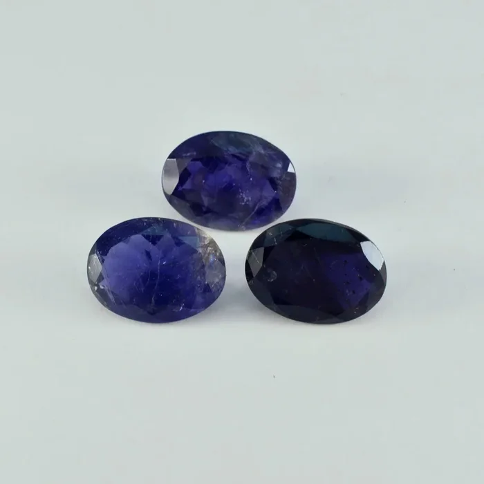 Iolite 1PC Chunky 15×20 MM Oval Faceted Blue Splendid Semi Precious Gems