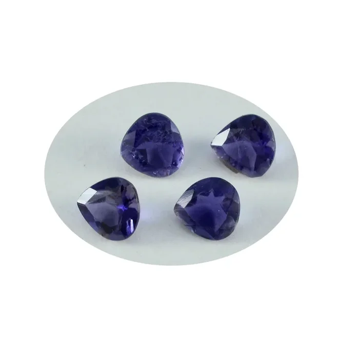 Iolite 1PC Large 10×10 MM Heart Faceted Blue Shine Semi Precious Loose Gemstones