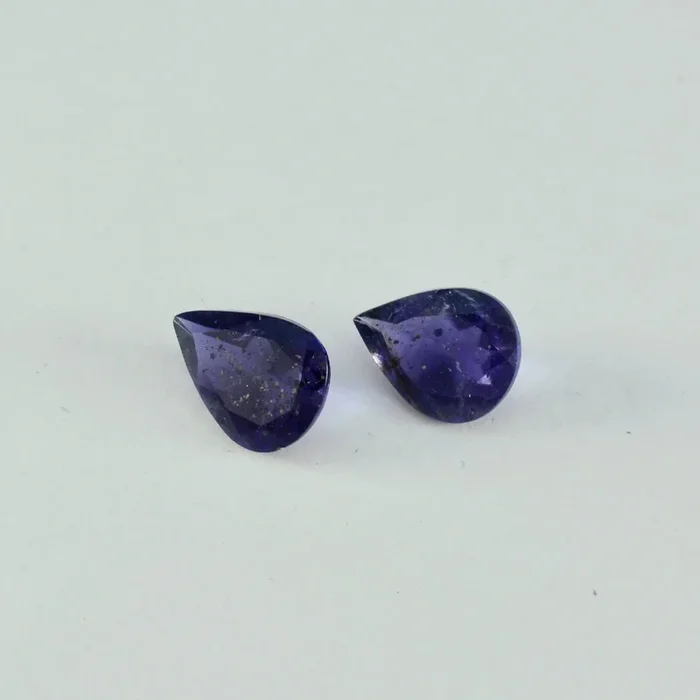 Iolite 1PC Large 10×12 MM Pear Faceted Blue Natural Semi Precious Loose Gemstone