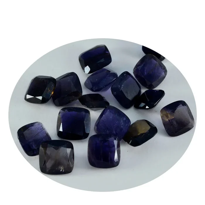 Iolite 1PC Large 10×14 MM Emerald Faceted Blue Shine Semi Precious Loose Gems