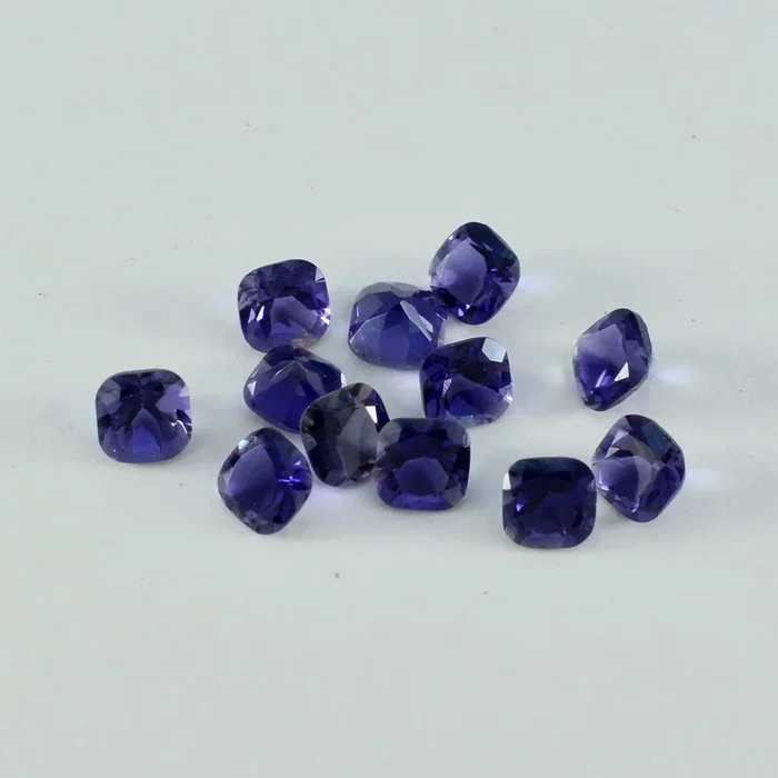 Iolite 1PC Large 8×12 MM Emerald Faceted Blue Luster Semi Precious Loose Gemstones