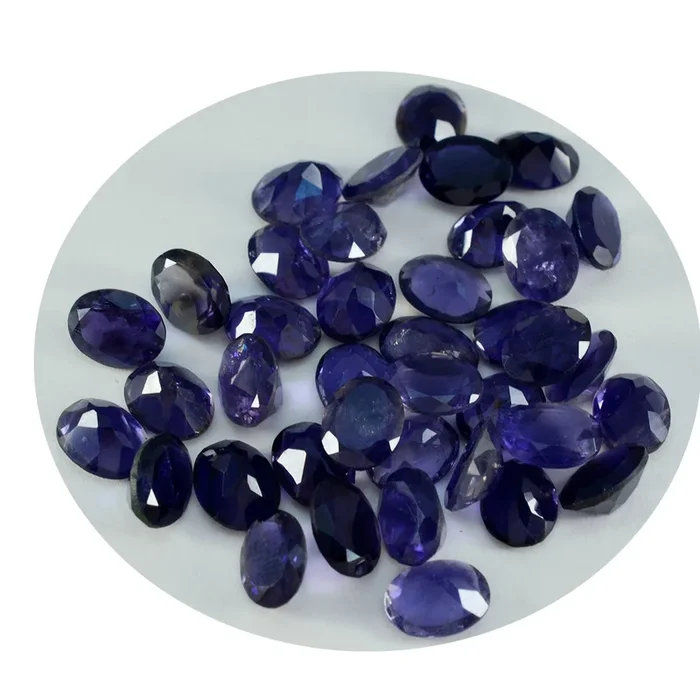 Iolite 1PC Medium 7×10 MM Oval Faceted Blue Natural Semi Precious Gems