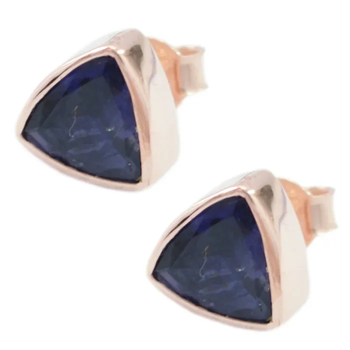 Iolite American Fernandaa Solitaire Stud Blue Silver Earring