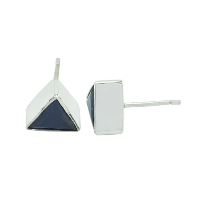 Iolite Egyptian Emily Solitaire Stud Blue 925 Sterling Silver Earring