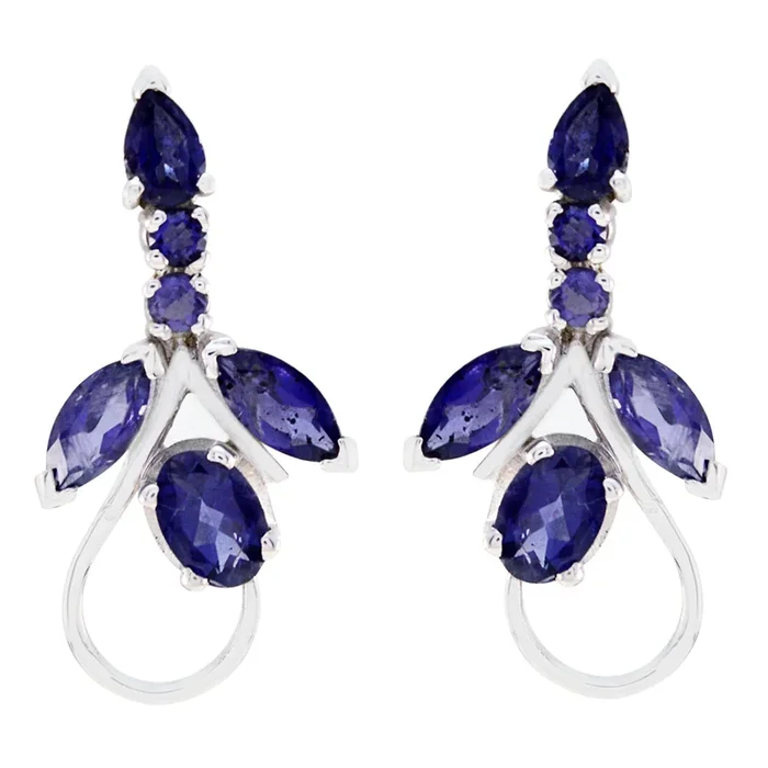 Iolite Japanese Sophia multiple Stud Blue 925 Sterling Silver Earring