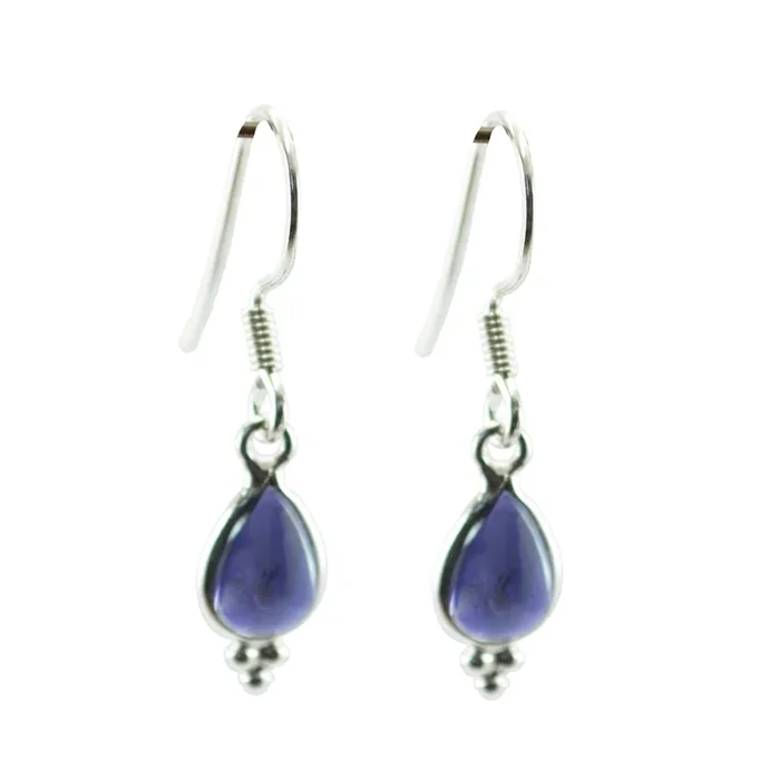 Iolite Middle Eastern Lili multiple Dangle Blue Silver Earring