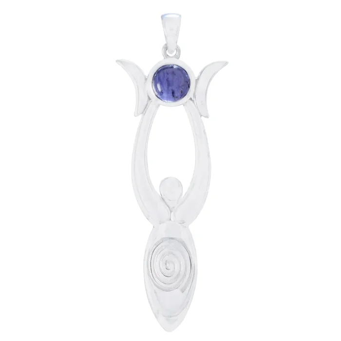 Iolite Tiny Spanish 92.5 Silver Solitaire Ellie Trendy Blue Pendant Jewellery