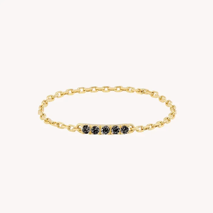 Iris Black Diamond Chain Ring