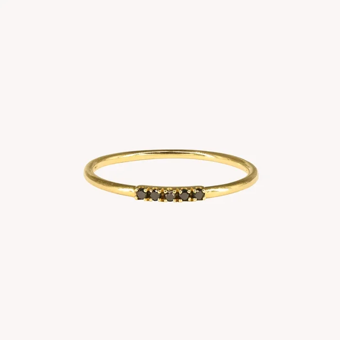 Iris Black Diamond Ring