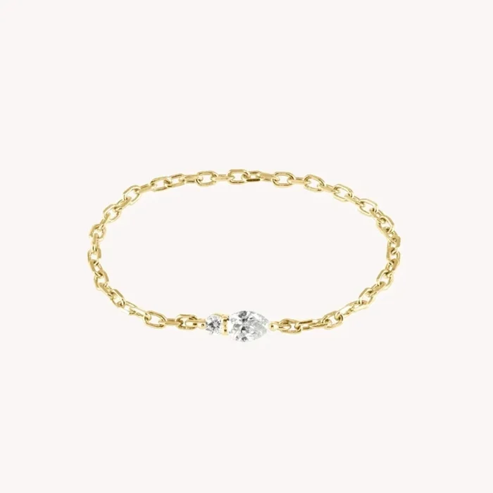 Iris Pear Chain Ring