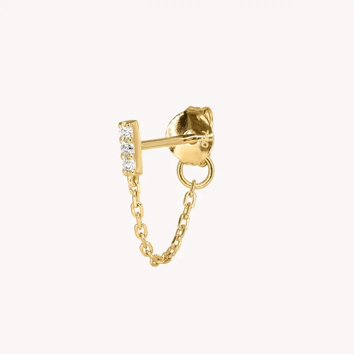 Iris White Diamond Chain Earring