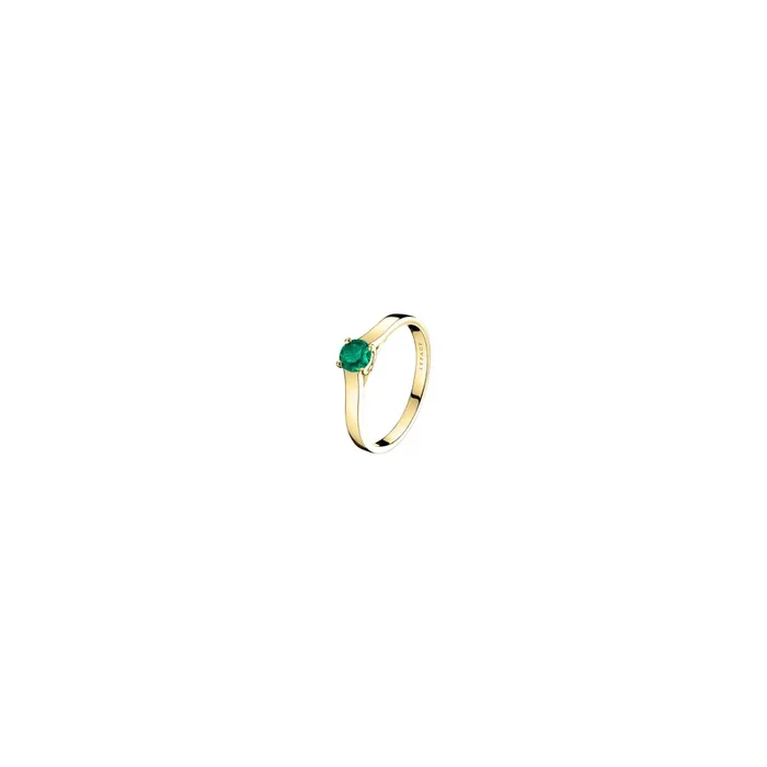 Jackie engagement ring in yellow gold and emerald | LEPAGE