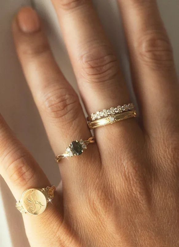 Jaimy diamant groene toermalijn ring 14k goud