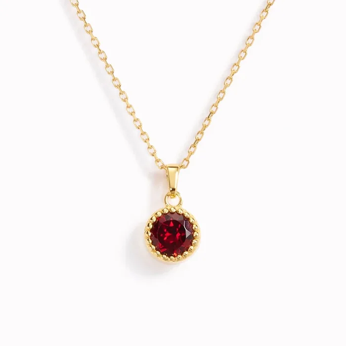 January Birthstone Necklace – Garnet