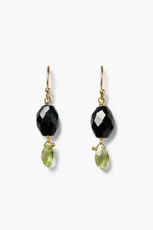 Jelly Bean Earrings Black Tourmaline