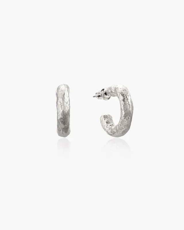 Jenny Medium Hoop Earrings in Silver