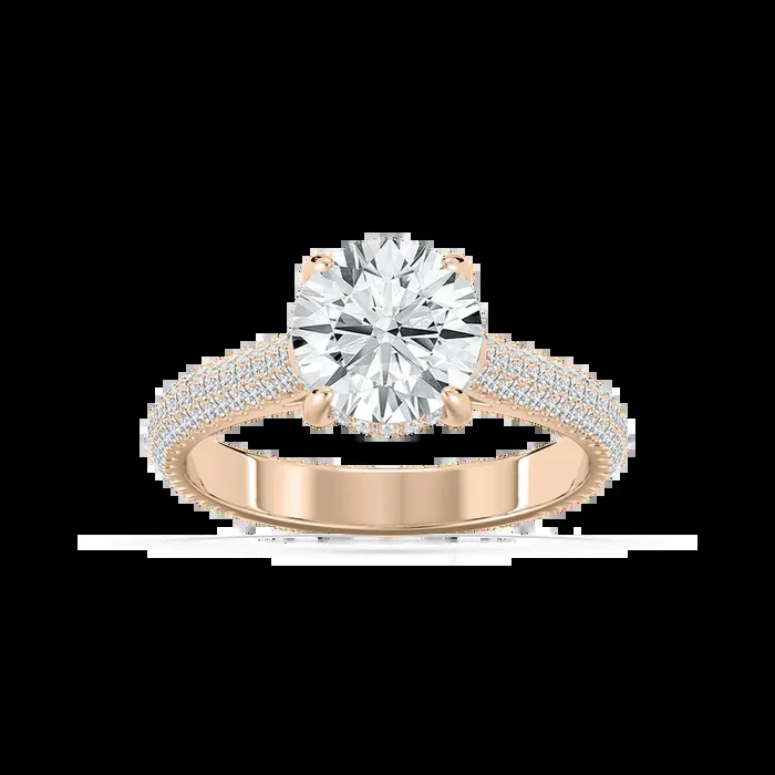 Jessa 2 ¹⁄₂ ctw Round Lab Grown Diamond Luxe Pave Hidden Halo Engagement Ring