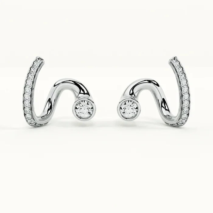 Jewel Curve Silver Studs