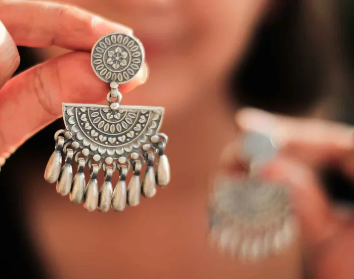 Jhumri Sequence Art Earrings