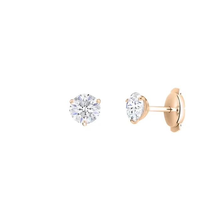 Joli Cœur earrings in rose gold and diamonds / Lepage