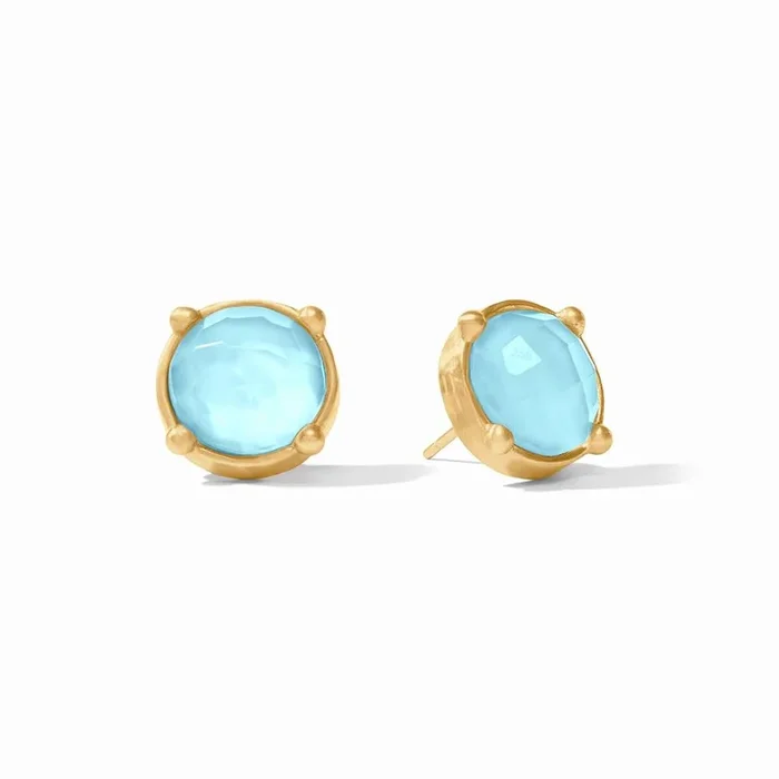 Julie Vos Honey Stud-Iridescent Capri Blue