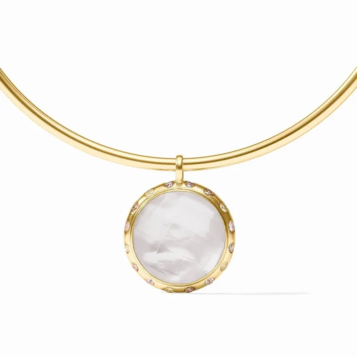 Julie Vos Rainbow Statement Necklace – Iridescent Clear Crystal